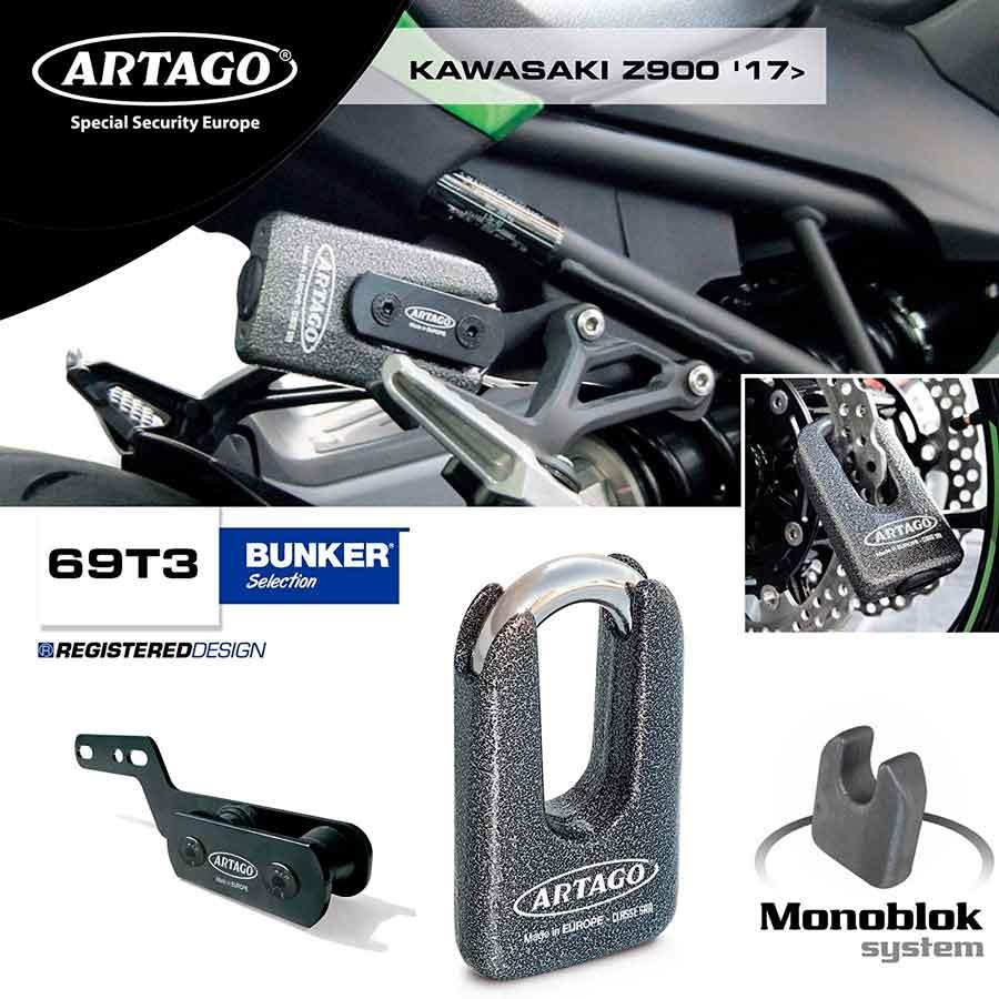 ANTIRROBO ARTAGO 69T/B + K103 PACK KAWASAKI Z900 17
