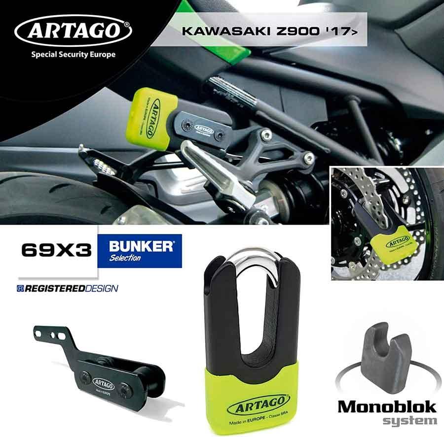ANTIRROBO ARTAGO 69X + K103 PACK KAWASAKI Z900 17
