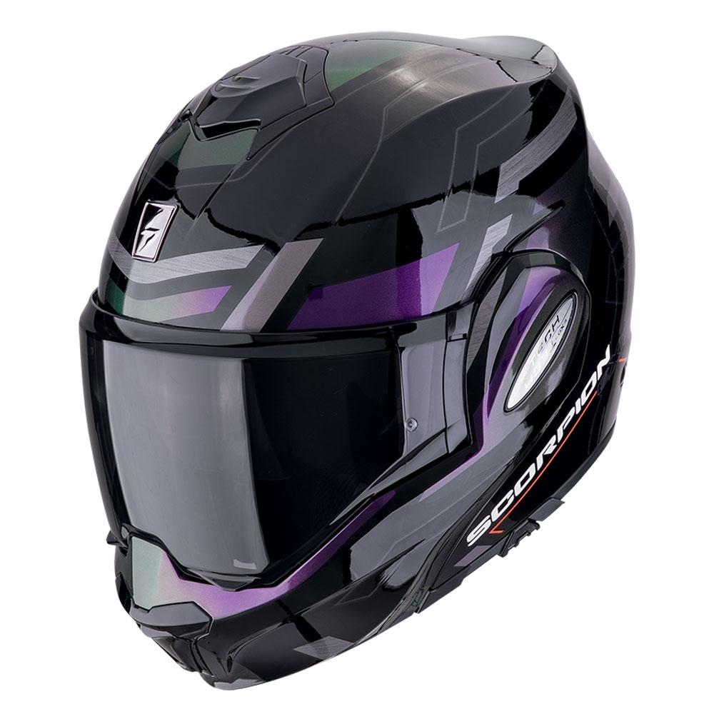 CASCO SCORPION  MODULABLE EXO-TECH EVO FURIO NEGRO-CAMALEON
