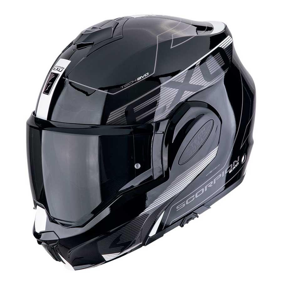 CASCO SCORPION  MODULABLE EXO-TECH EVO TRAVELLER NEGRO-BLANCO