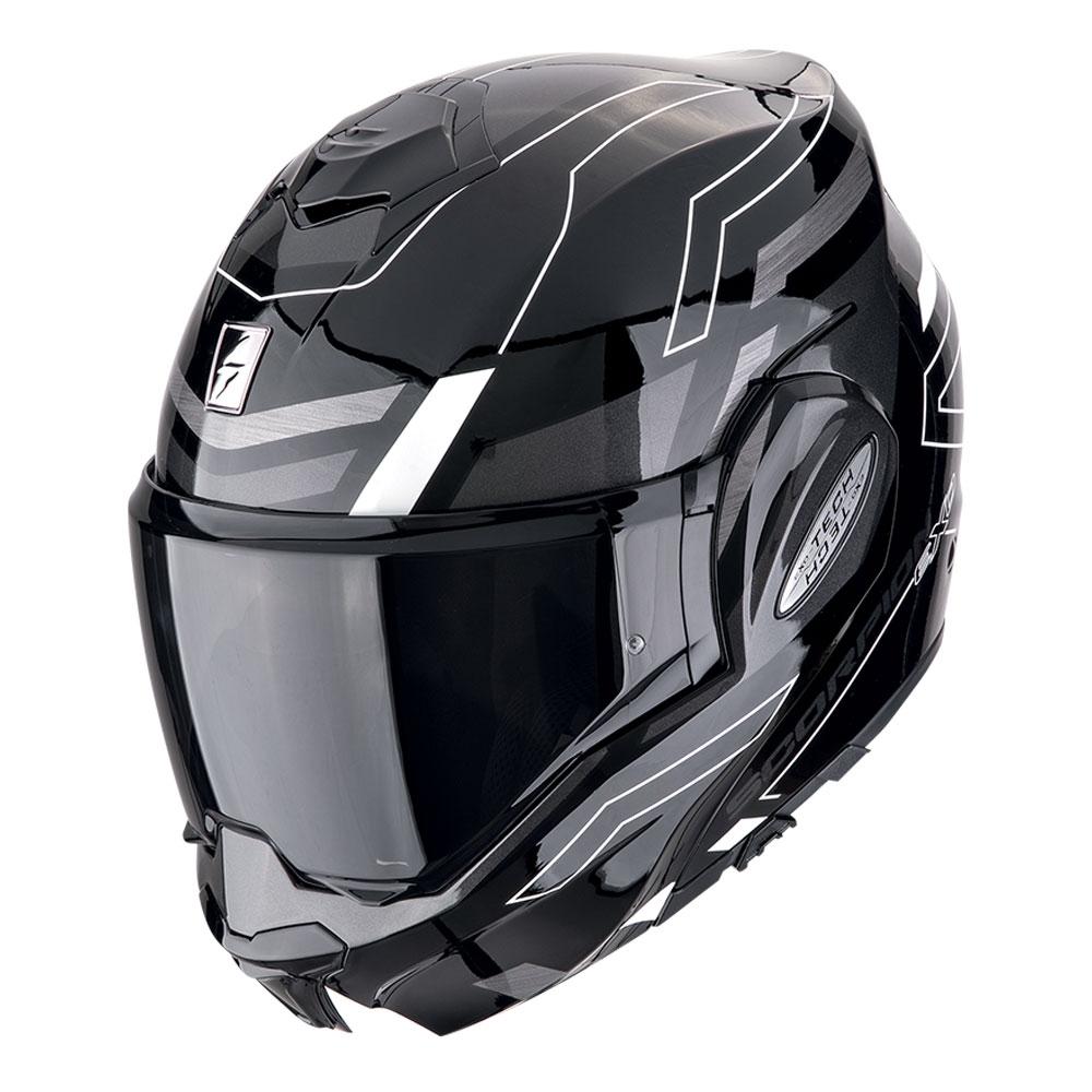 CASCO SCORPION  MODULABLE EXO-TECH EVO CONQUER NEGRO-BLANCO
