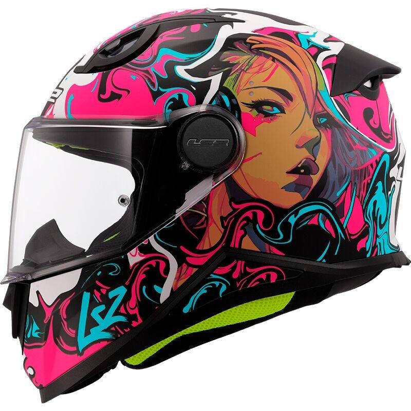 CASCO INFANTIL LS2 FF812 KID CYBERG PURPLE CYAN