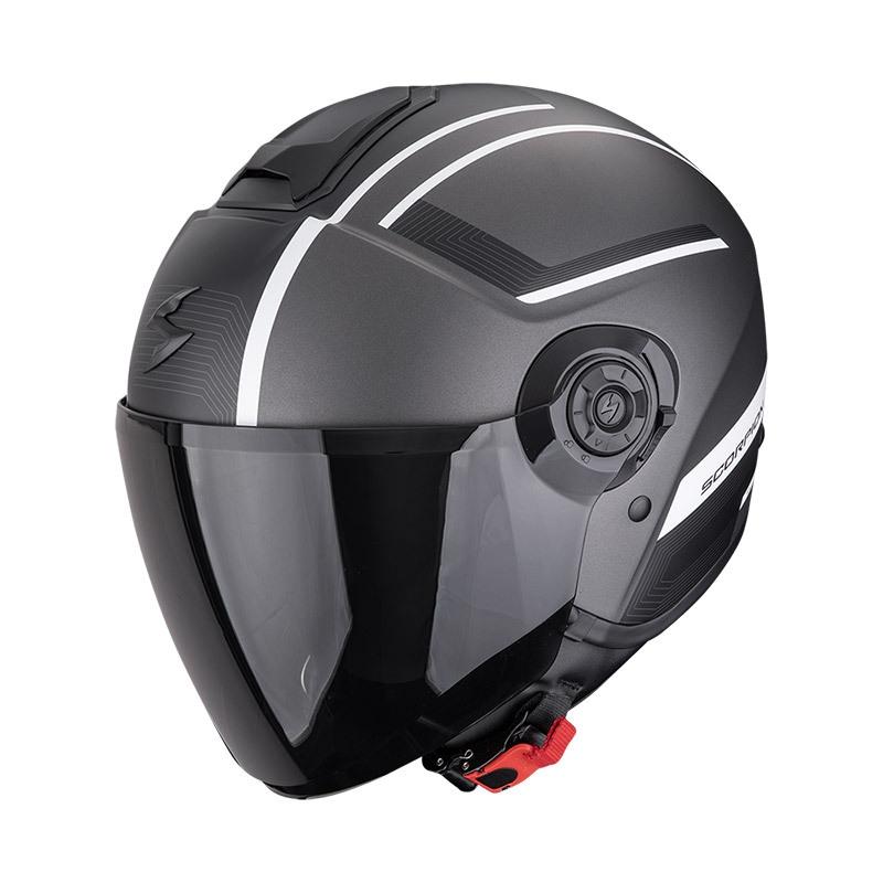 CASCO SCORPION EXO-CITY II COSMOS PLATA MATE-BLANCO