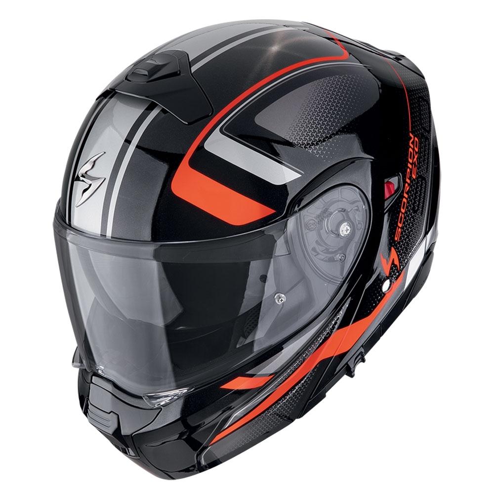 CASCO SCORPION  MODULABLE EXO-930 EVO ARDENS NEGRO METALIC-ROJO