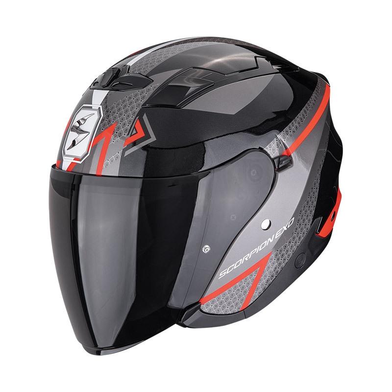 CASCO SCORPION EXO-230 LOOP METAL NEGRO-ROJO