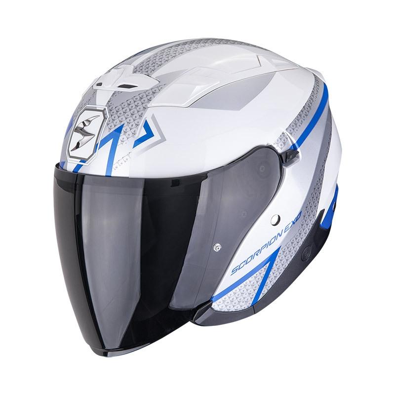 CASCO SCORPION EXO-230 LOOP BLANCO-AZUL
