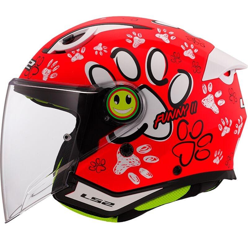 CASCO ABIERTO LS2 OF622 FUNNY II PAWS RED