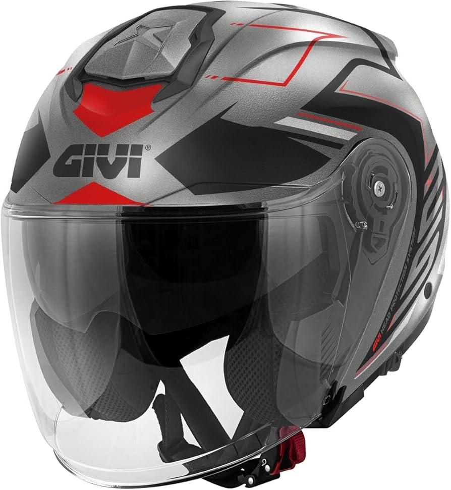 CASCO GIVI JET X25/TRACETITANIO-MT/NEGRO/ROJO