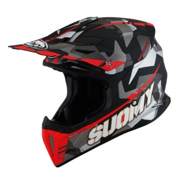 CASCO SUOMY OFF-ROAD X-WING CAMOUFLAGER MATE ROJO