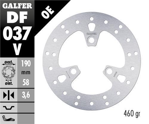 DISCO FRENO GALFER 37 ROUND DISC FIXED 190X3.6MM