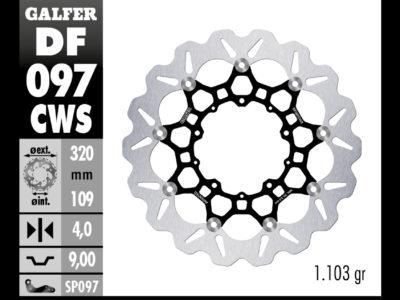 DISCO FRENO GALFER 97 DISC WAVE FLOATING COMPLETE OVER (C. ALU.) 320x4MM
