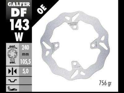 DISCO FRENO GALFER 143 DISC WAVE FIXED 240X5MM