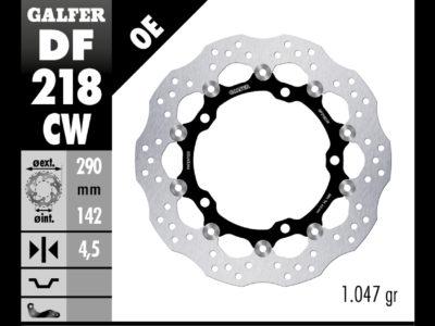 DISCO FRENO GALFER 218 DISC WAVE FLOATING COMPLETE (C. ALU.) 290X4,5MM