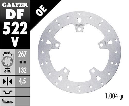DISCO FRENO GALFER 522 ROUND DISC FIXED 267X4.5MM