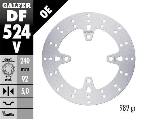 DISCO FRENO GALFER 524 ROUND DISC FIXED 240X5MM