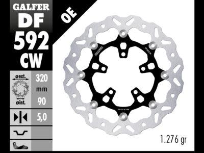 DISCO FRENO GALFER 592 DISC WAVE FLOATING ( C. ALU.) 320X5mm