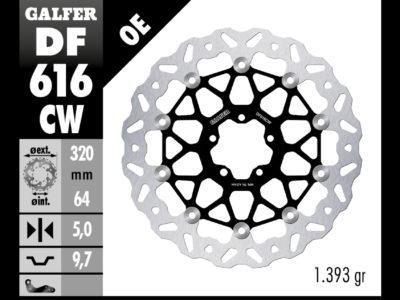 DISCO FRENO GALFER 616 DISC WAVE FLOATING (C.ALU.) 320X5mm