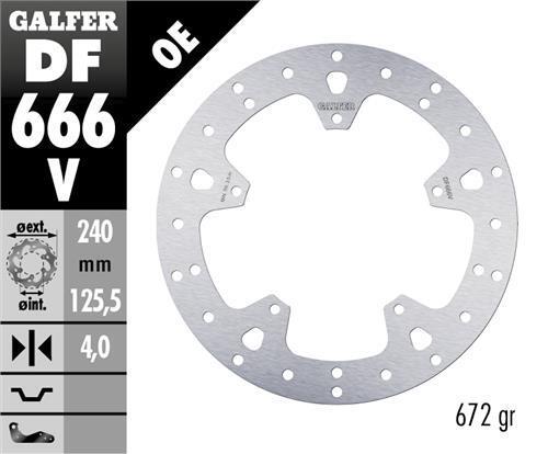 DISCO FRENO GALFER 666 ROUND DISC FIXED 240X4MM