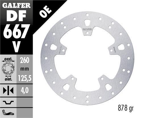 DISCO FRENO GALFER 667 ROUND DISC FIXED 260X4MM