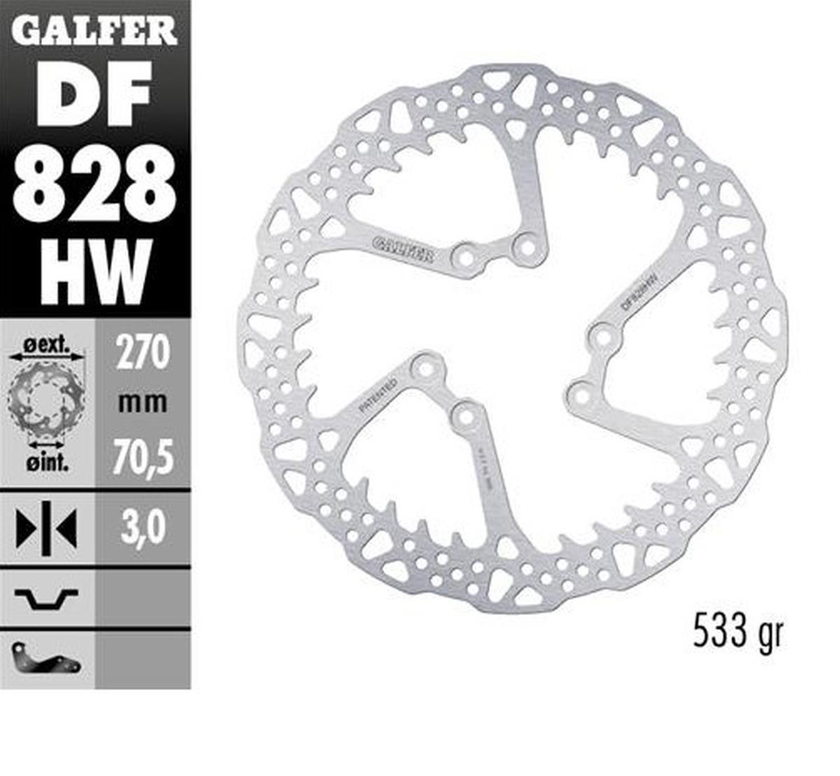 DISCO FRENO GALFER 828 DISC SHARK FIXED 270X3MM