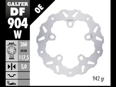 DISCO FRENO GALFER 904 DISC WAVE FIXED 260X5mm (REAR)