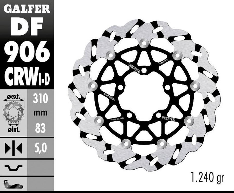 DISC W FLOATING GROOVED L, (C, ALU,) 309,5X5MM