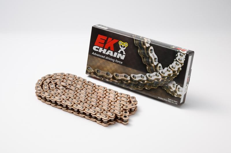 CADENA EK 525ZVX3 NX-RING 525 CARRETERA SUPER-RENFORC E 104 DORADO / DORADO REMACHE