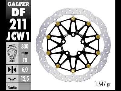 DISCO GALFER WAVE FLOTANTE 330X6MM (FRONT) DF211JCW1G03