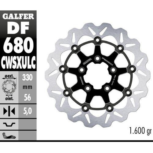 DISCO GALFER WAVE FLOTANTE BLACK CONSTRAST 330X5MM DF680CWSXULC