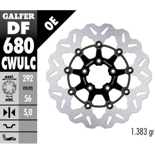 DISCO GALFER WAVE FLOTANTE BLACK CONTRAST 292X5MM DF680CWULC