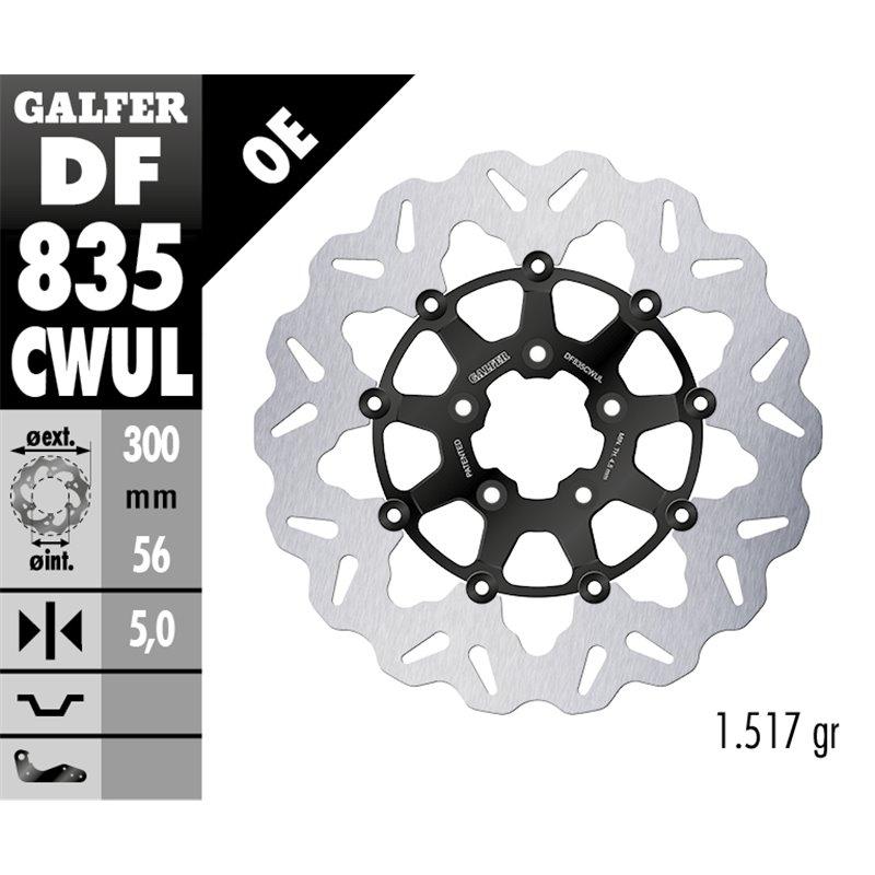 DISCO GALFER WAVE FLOTANTE BLACK BRIGHT 300X5MM DF835CWUL