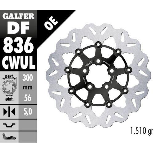 DISCO GALFER WAVE FLOTANTE BLACK BRIGHT 300X5MM DF836CWUL