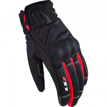 GUANTES INVIERNO LS2 JET 2 BLACK RED MUJER
