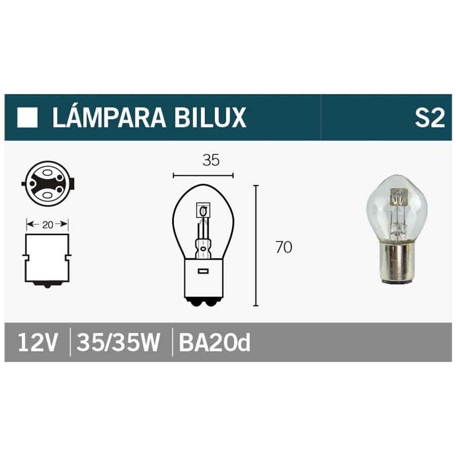 BOMBILLA LAMPARA V-PARTS (CAJA 10 UNIDADES)  BILUX 12V35/35W    14671