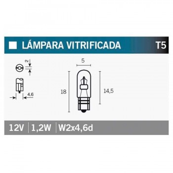 BOMBILLA LAMPARA V-PARTS (CAJA 10 UNIDADES) 12V1.2W  W1.2W   14685