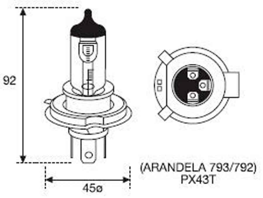 BOMBILLA LAMPARA AMOLUX 12V 35 / 35W HALOGENA HS1 793ES