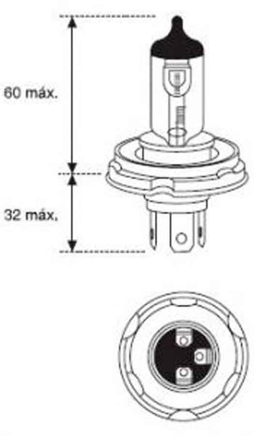 BOMBILLA LAMPARA AMOLUX 12V 60 / 55W HALOGENA H5 780