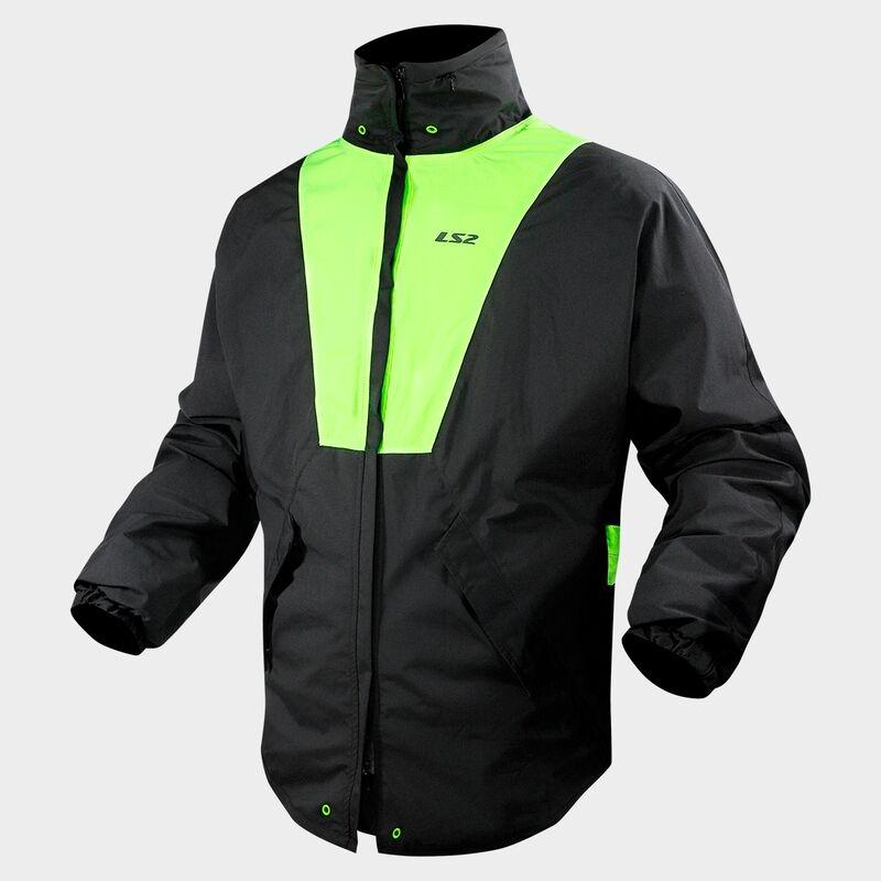 CHAQUETA LS2 X-RAIN JACKET BLACK H-V YELLOW