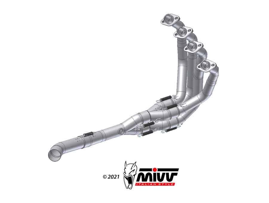ESCAPE MIVV KAWASAKI 900 Z900 A2 (35 KW / 70 KW) 2017   2022 EURO4   EURO5 SPORT  NO-KAT FULL COLLECTORS, COMPATIBLE WITH BOTH M