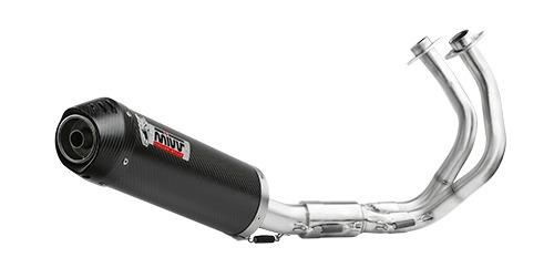 ESCAPE MIVV KAWASAKI 650 Z650 2024   2025 SPORT FULL SYSTEM 2x1 OVAL CARBON with carbon cap ORIGINAL