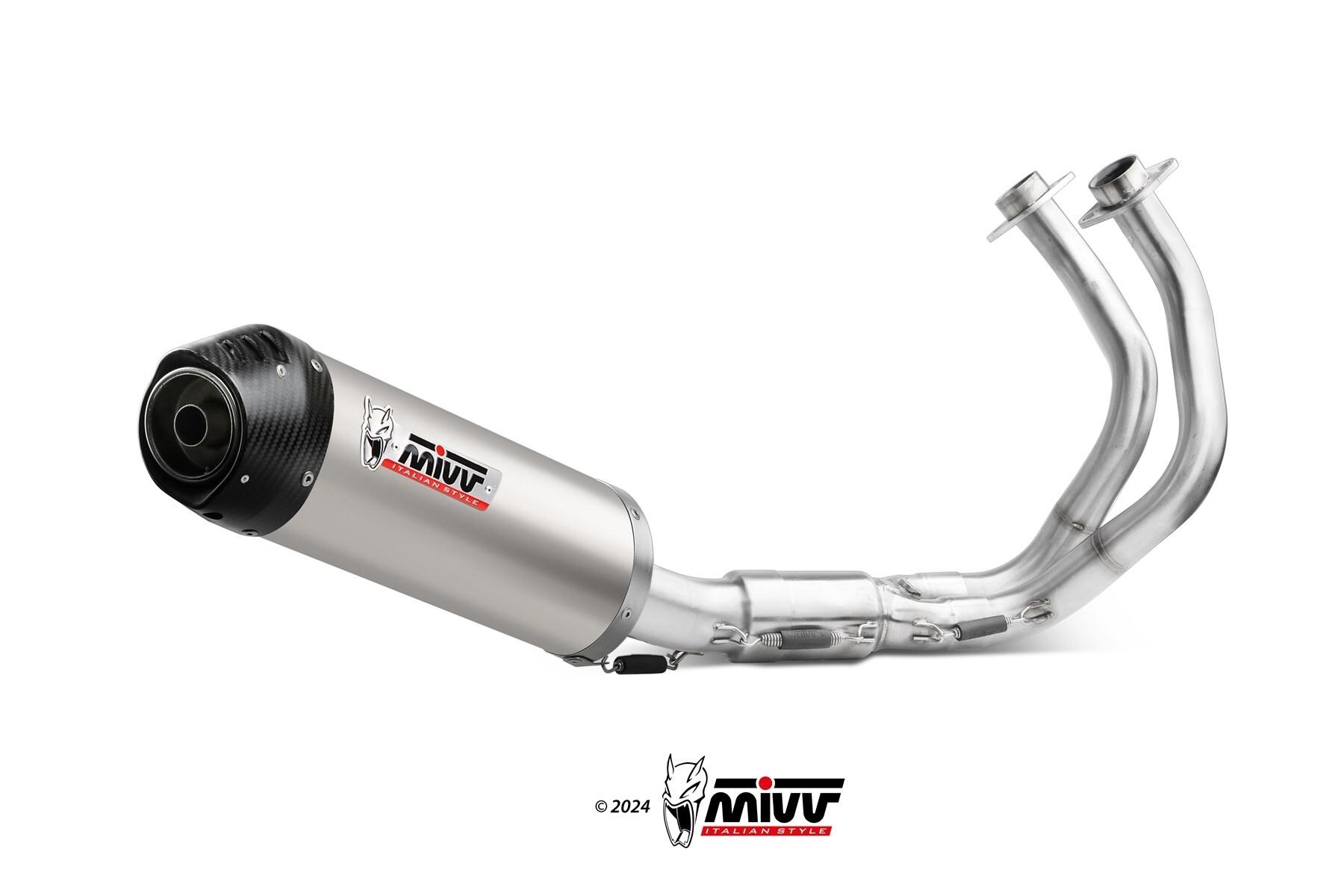 ESCAPE MIVV KAWASAKI 650 Z650 2024   2025 SPORT FULL SYSTEM 2x1 OVAL TITANIUM with carbon cap ORIGINAL