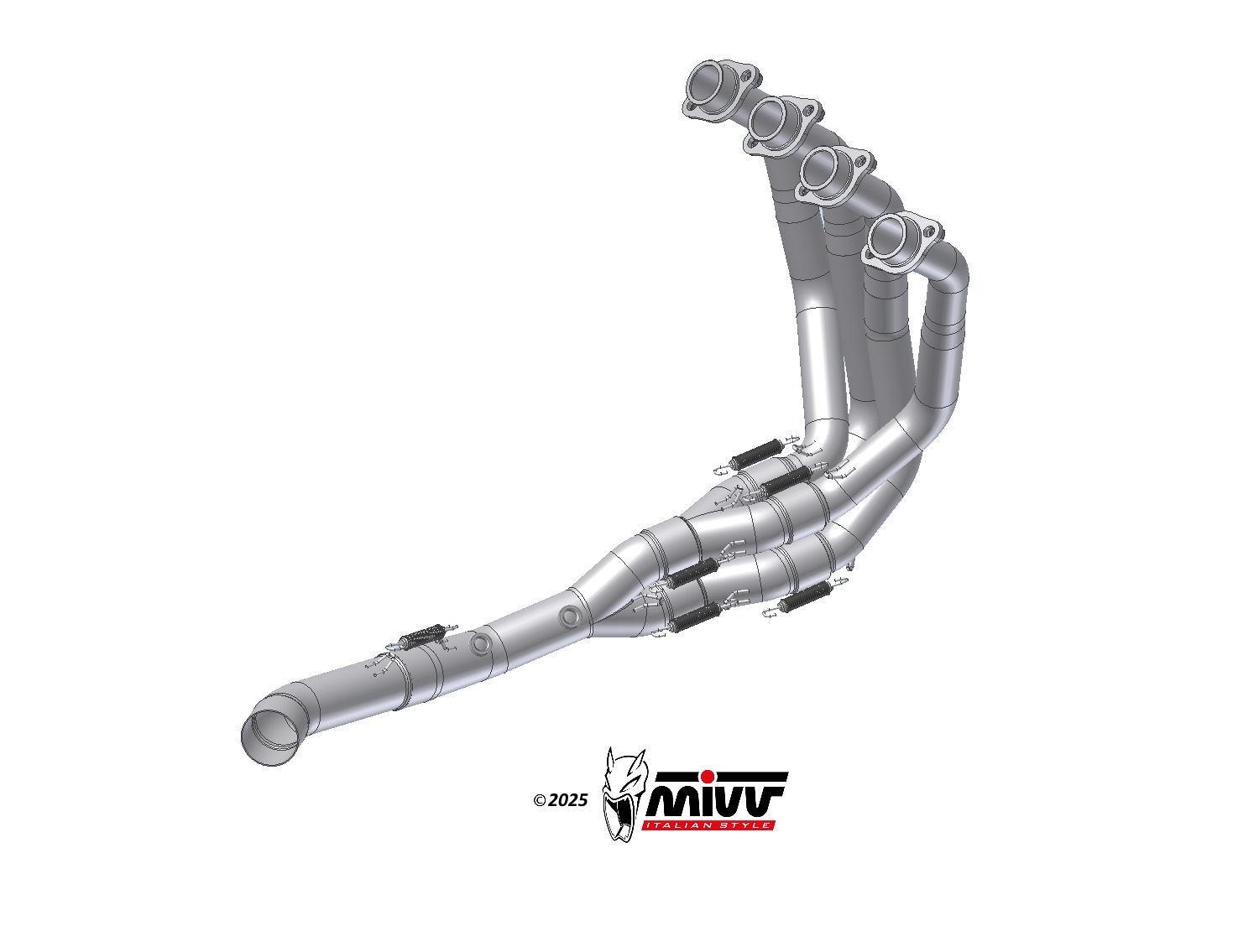 ESCAPE MIVV KAWASAKI 900 Z900 2025   2025 SPORT  No-kat full collectors, compatible with both MIVV and original silencers.   Ins