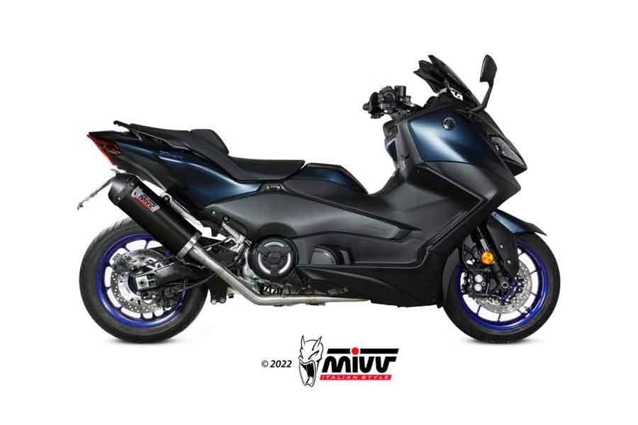 ESCAPE MIVV YAMAHA 560 T-MAX 560 2022   2022 EURO5 SPORT FULL SYSTEM 2X1 OVAL BLACK WITH CARBON CAP