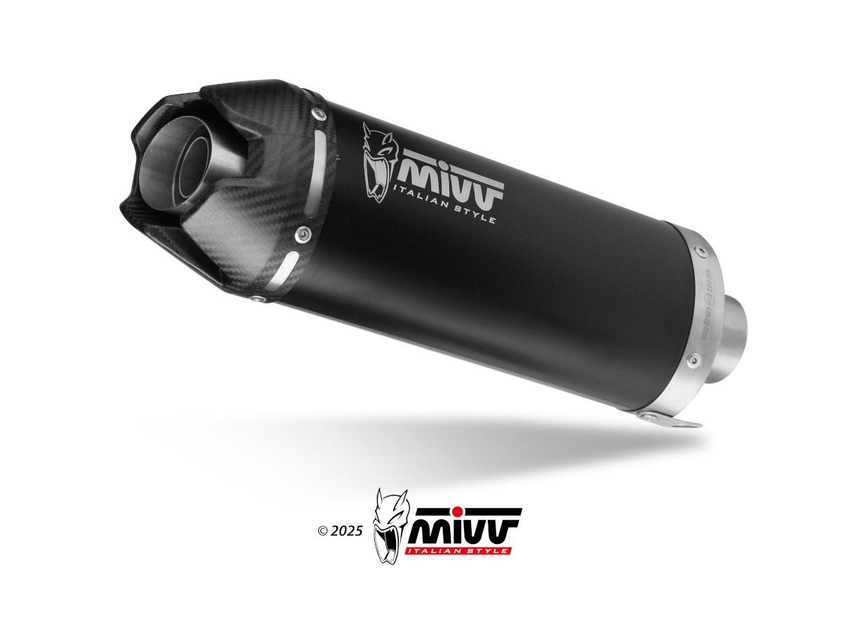 ESCAPE MIVV YAMAHA 890 R9 2025   2025 SPORT FULL SYSTEM 3x1 AK-1 BLACK with carbon cap HIGH