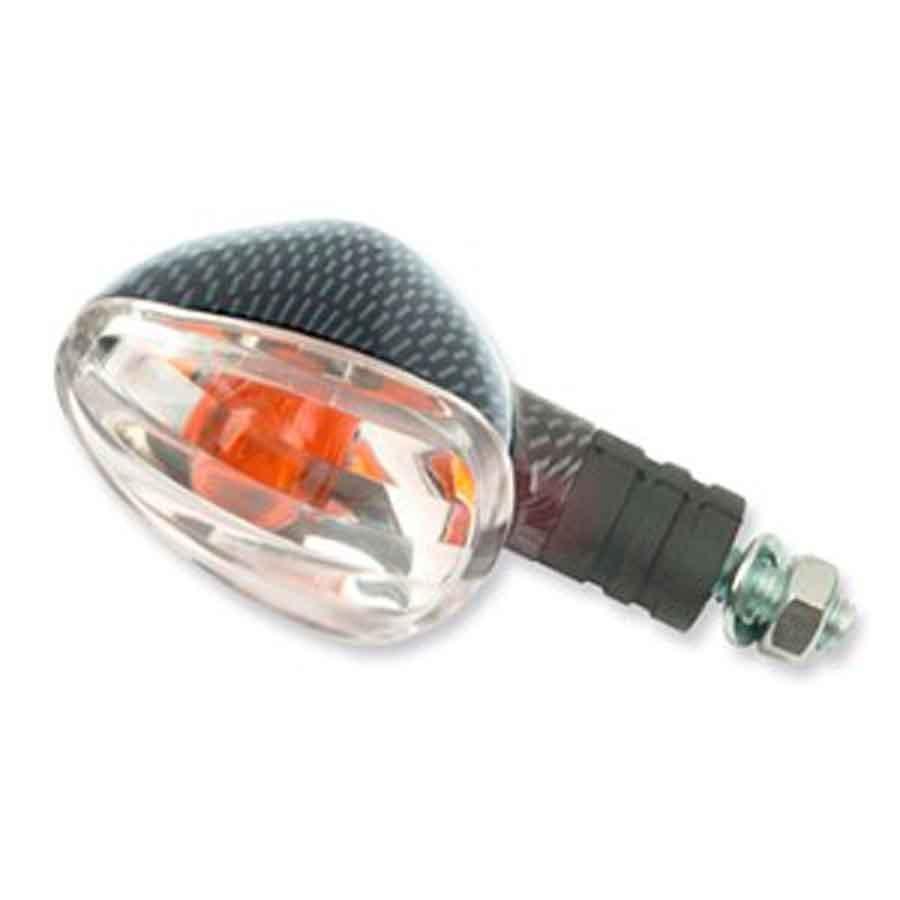 PILOTO INTERMITENTE V-PARTS BRAZO CORTO. CARBONO. C/AMBAR     4588