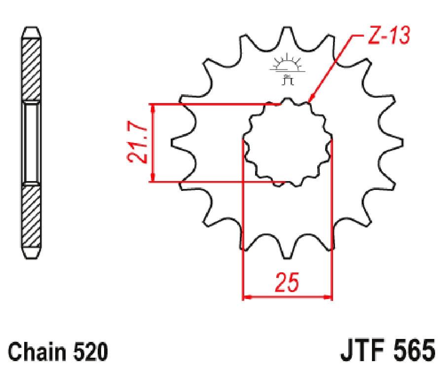 PIÑON JT 565SC AUTOLIMPIABLE DE ACERO COM 12T