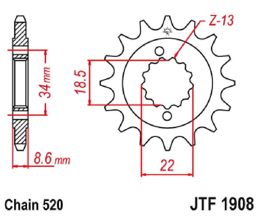 PIÑON JT 1908 14T 520