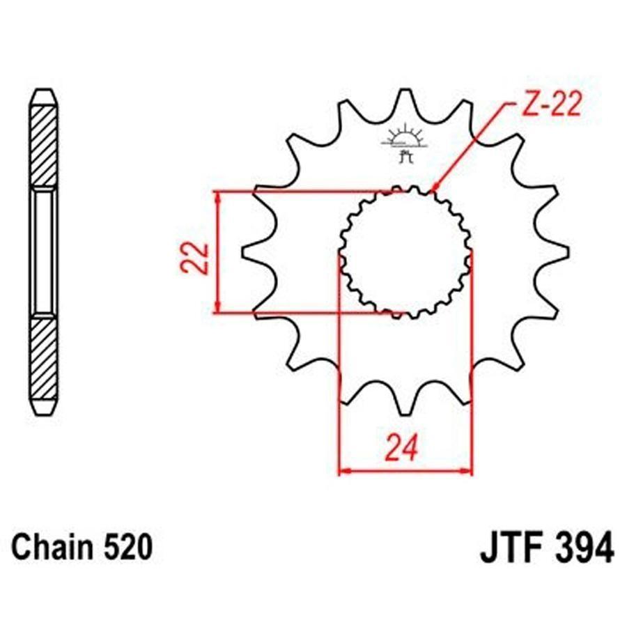 PIÑON JT 394K 15T 520