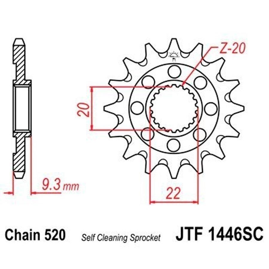PIÑON JT 402K 16T 520 SUPERSPROX CST402X16