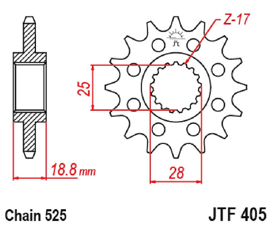 PIÑON JT 405 20T RB 525